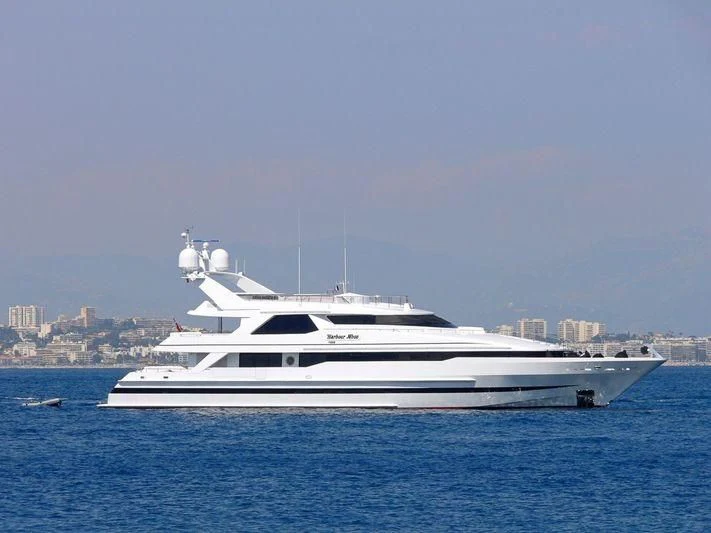 a white yacht in the water aboard HARBOUR MOON Yacht for Sale