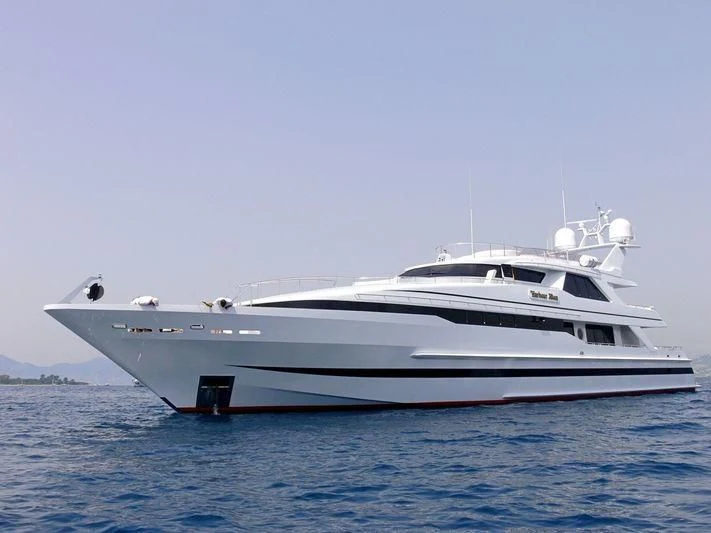 a white yacht in the water aboard HARBOUR MOON Yacht for Sale