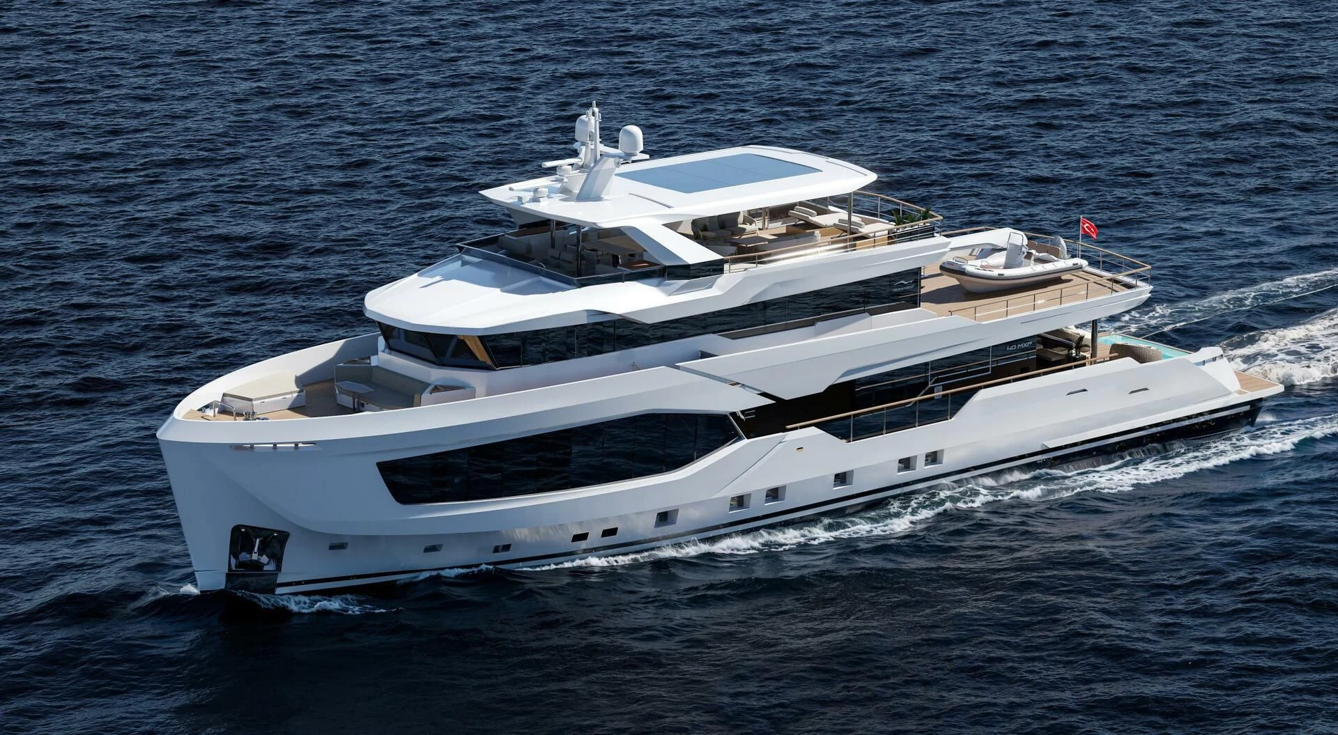 a white yacht in the water aboard NUMARINE 40MXP/17 Yacht for Sale