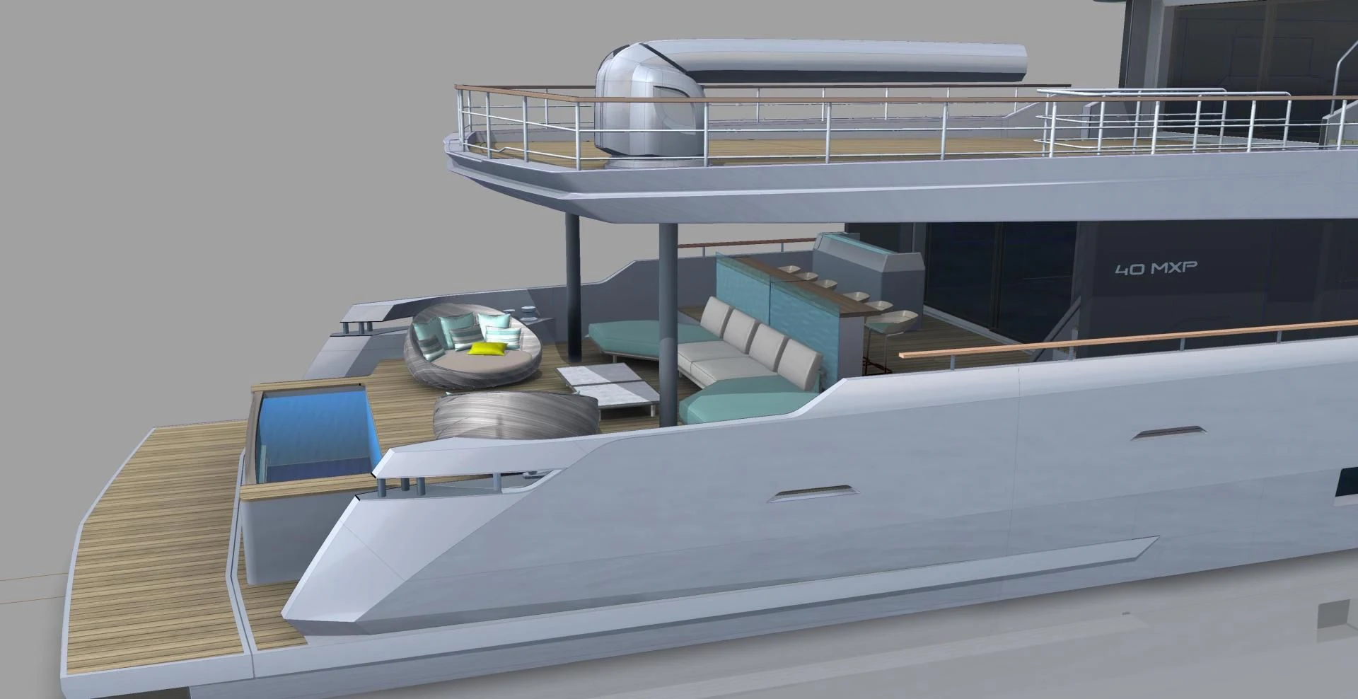 a table with chairs on it aboard NUMARINE 40MXP/17 Yacht for Sale