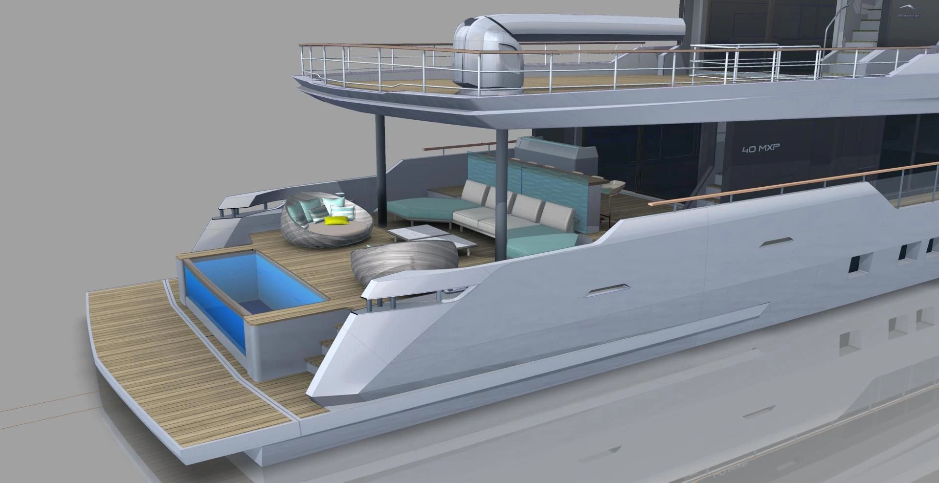 a model of a ship aboard NUMARINE 40MXP/17 Yacht for Sale