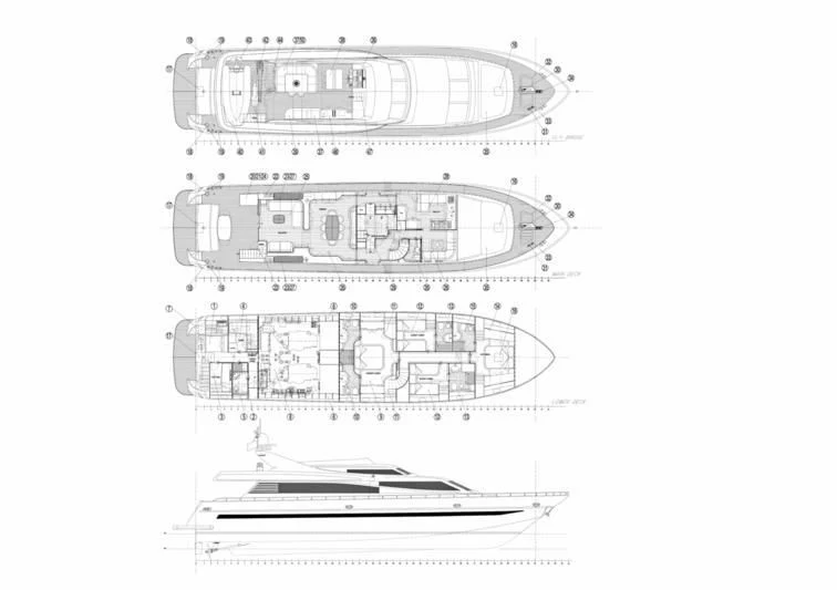 diagram, engineering drawing aboard TOI MOI ET ROBY Yacht for Sale