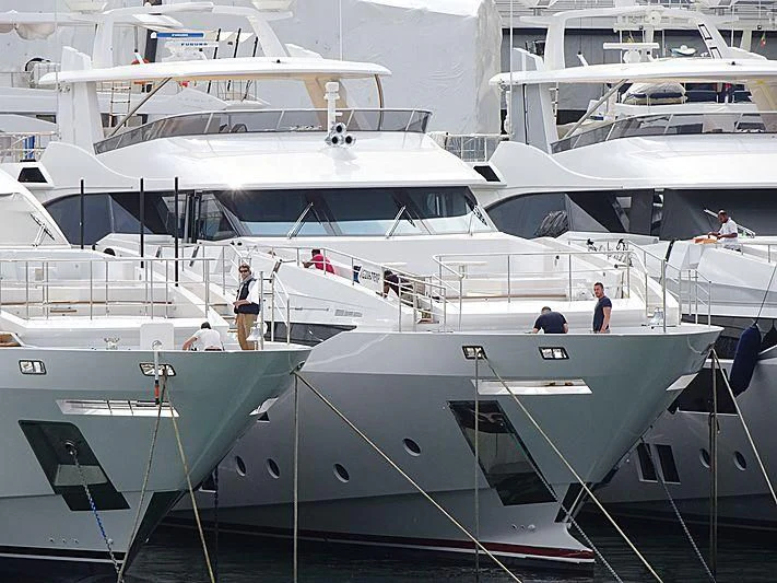 a group of people on a boat aboard DELIBERATELY LUCKY Yacht for Sale
