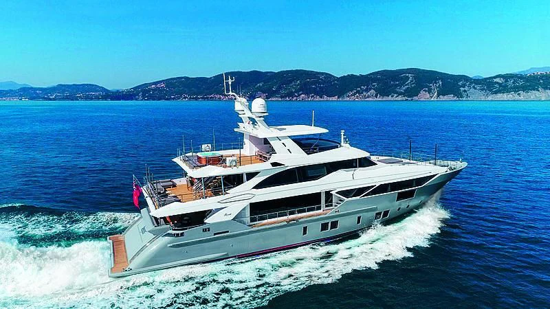 a boat on the water aboard DELIBERATELY LUCKY Yacht for Sale