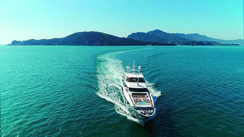 a boat on the water aboard DELIBERATELY LUCKY Yacht for Sale