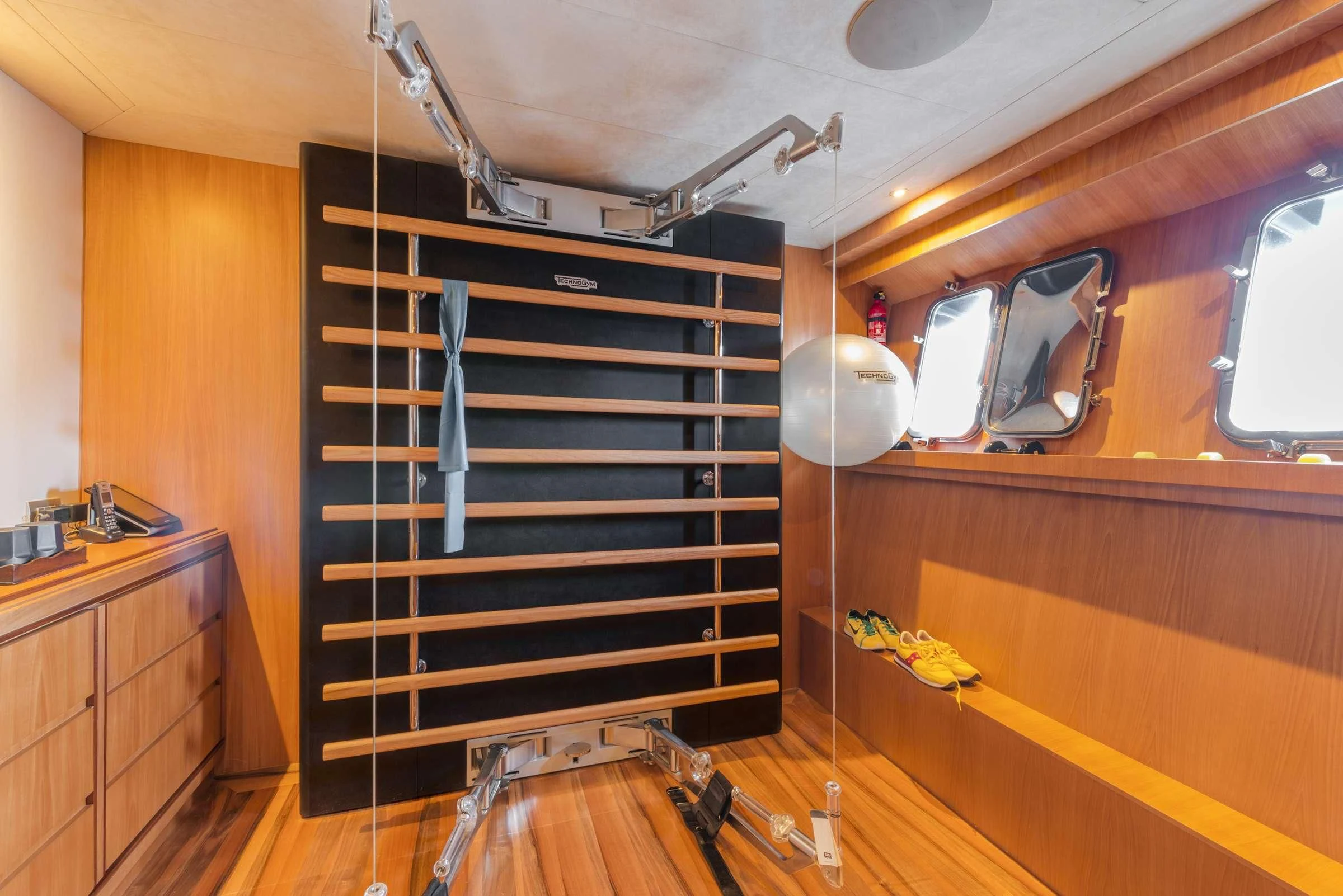 a ladder in a room aboard ANGRA TOO Yacht for Sale