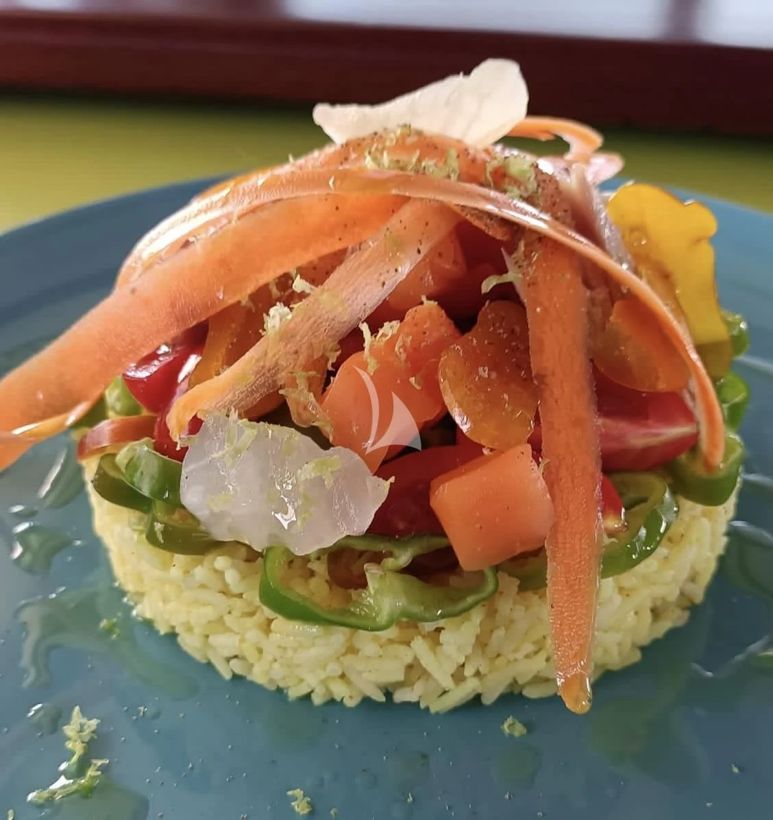 a plate of food aboard ANGRA TOO Yacht for Sale