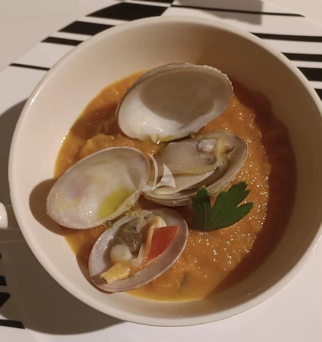 a bowl of soup aboard ANGRA TOO Yacht for Sale