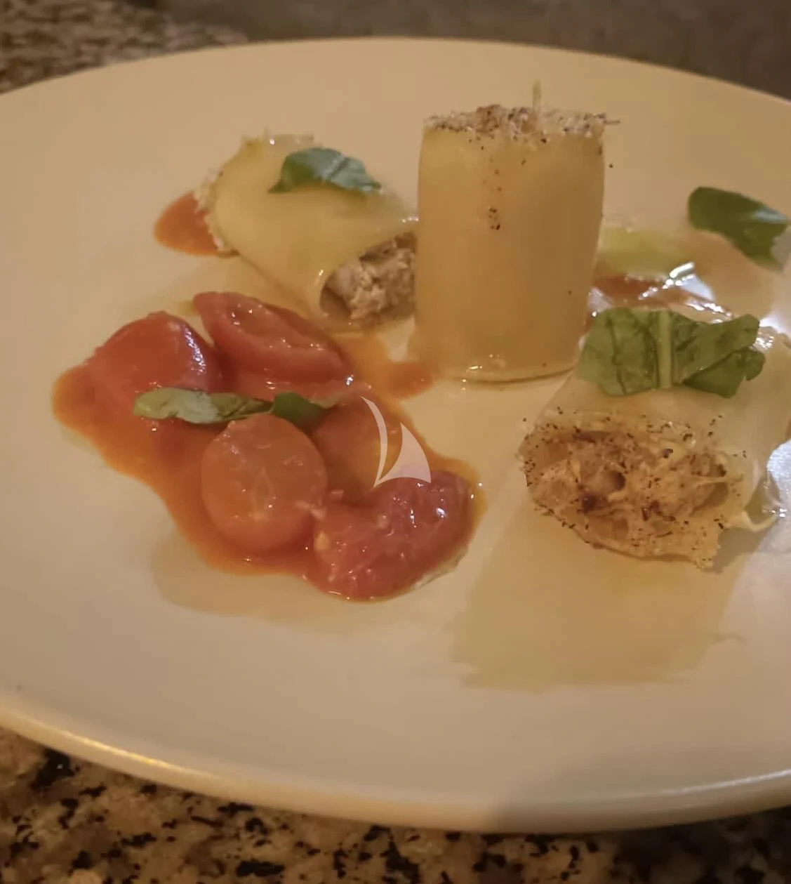 a plate of food aboard ANGRA TOO Yacht for Sale