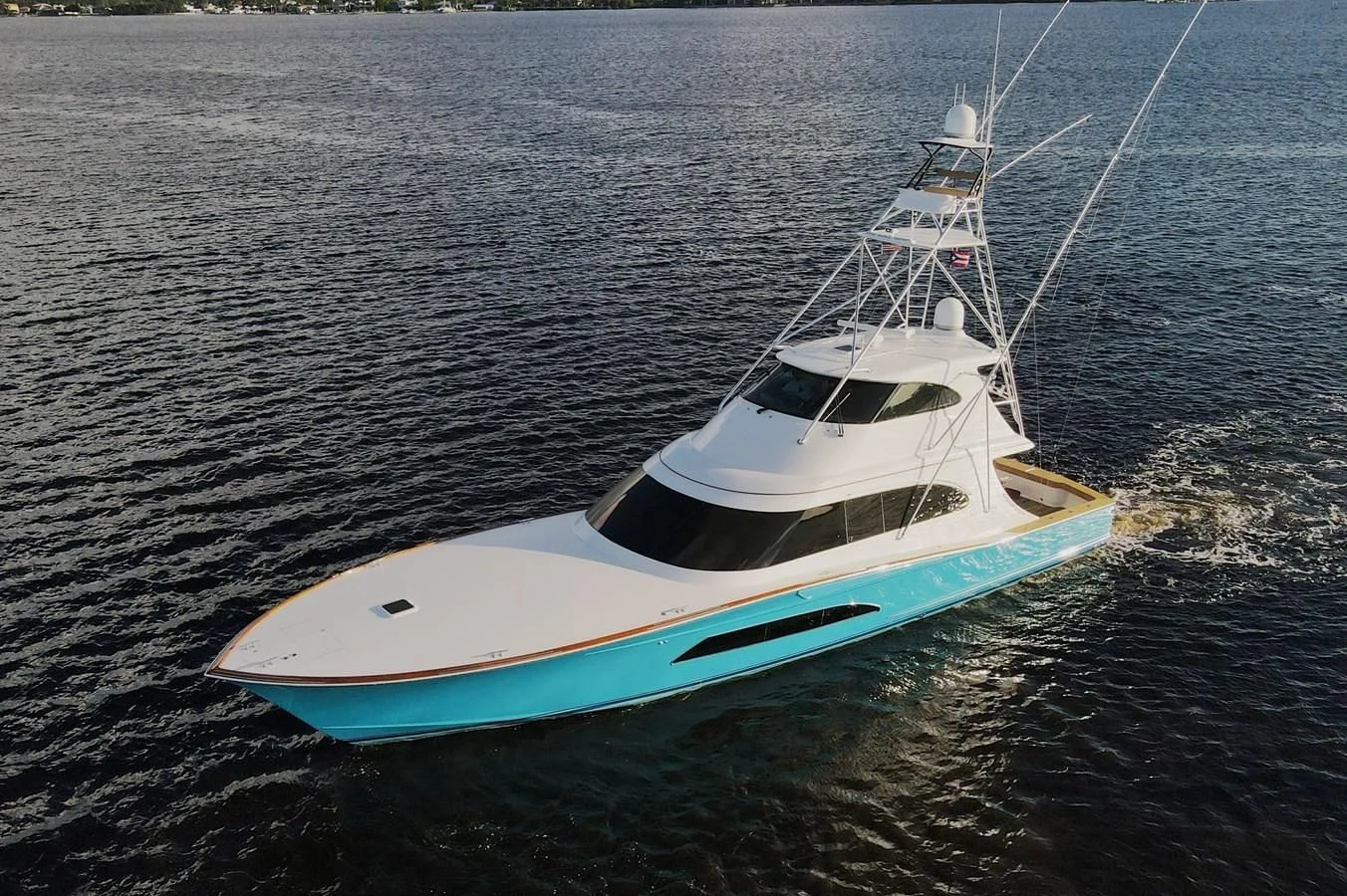 a boat on the water aboard PREDATOR Yacht for Sale
