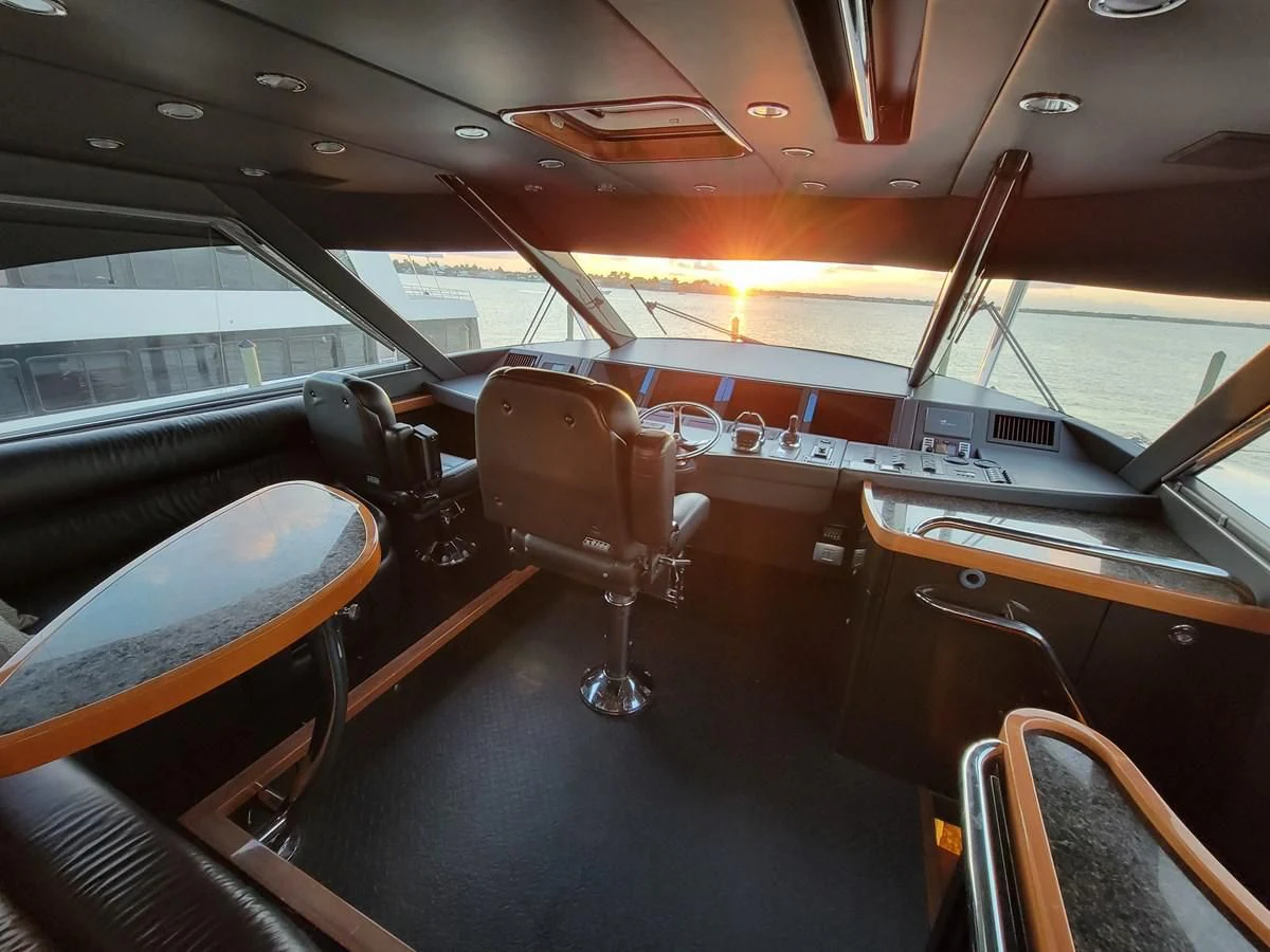 the inside of a vehicle aboard PREDATOR Yacht for Sale