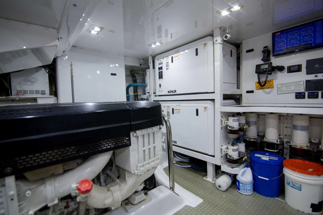a room with several machines aboard PREDATOR Yacht for Sale