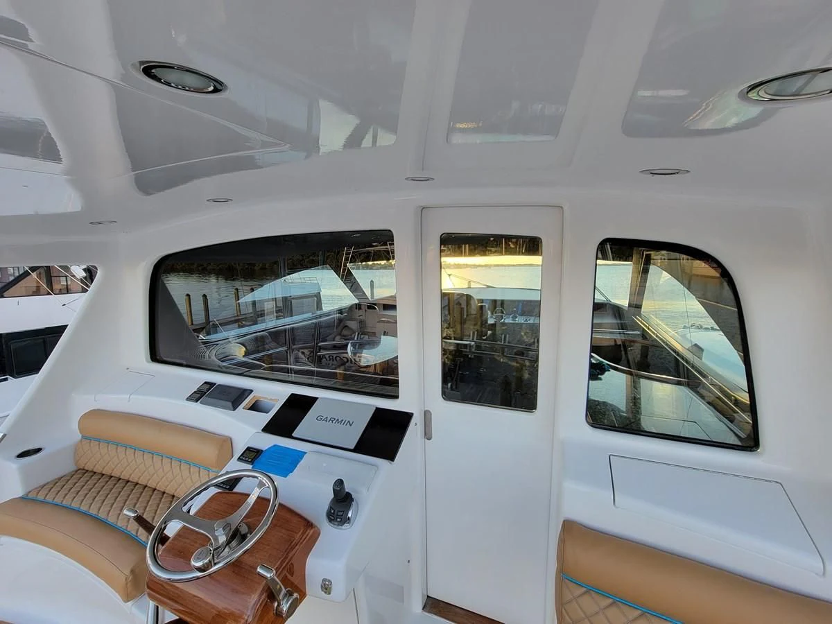 inside of a vehicle aboard PREDATOR Yacht for Sale