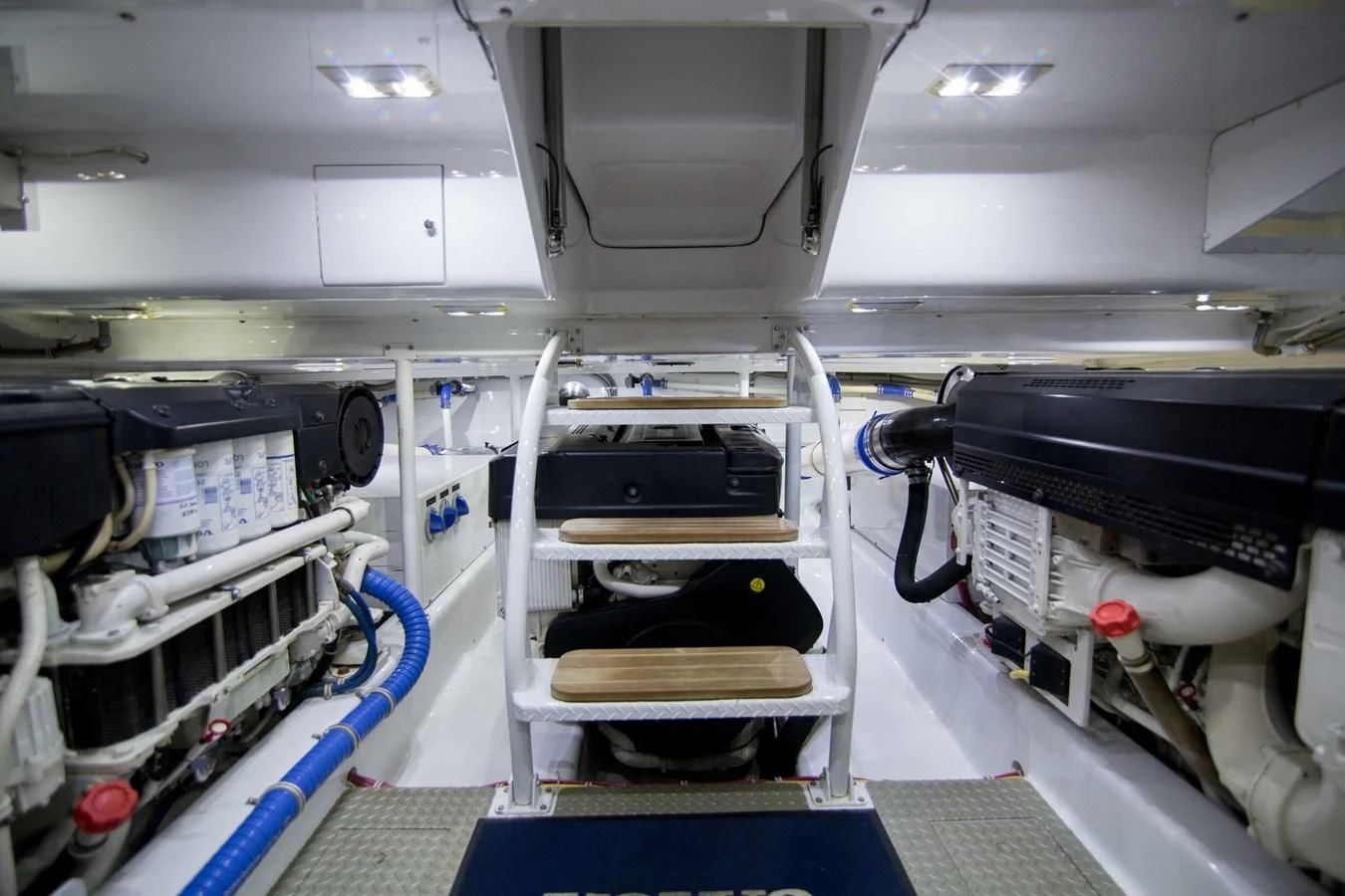 a machine in a room aboard PREDATOR Yacht for Sale