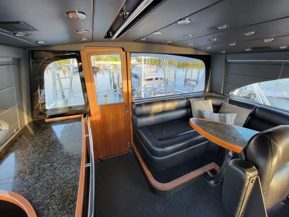 inside of a bus aboard PREDATOR Yacht for Sale