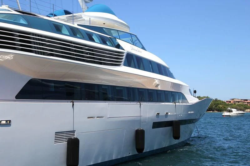 a large white yacht aboard ALAMSHAR Yacht for Sale