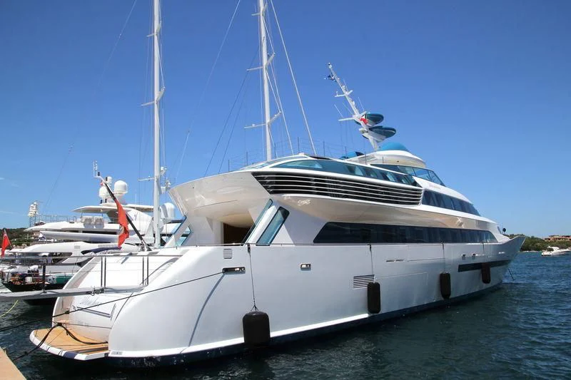 a large white yacht aboard ALAMSHAR Yacht for Sale