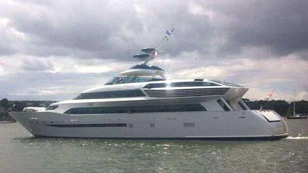 a yacht on the water aboard ALAMSHAR Yacht for Sale