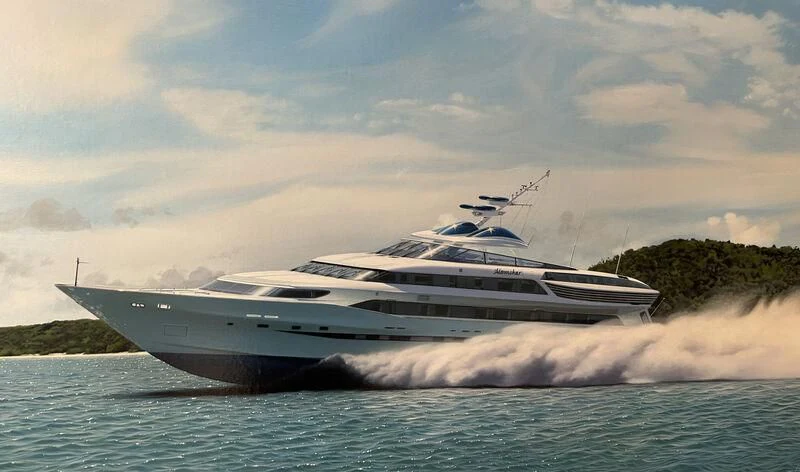 a boat on the water aboard ALAMSHAR Yacht for Sale