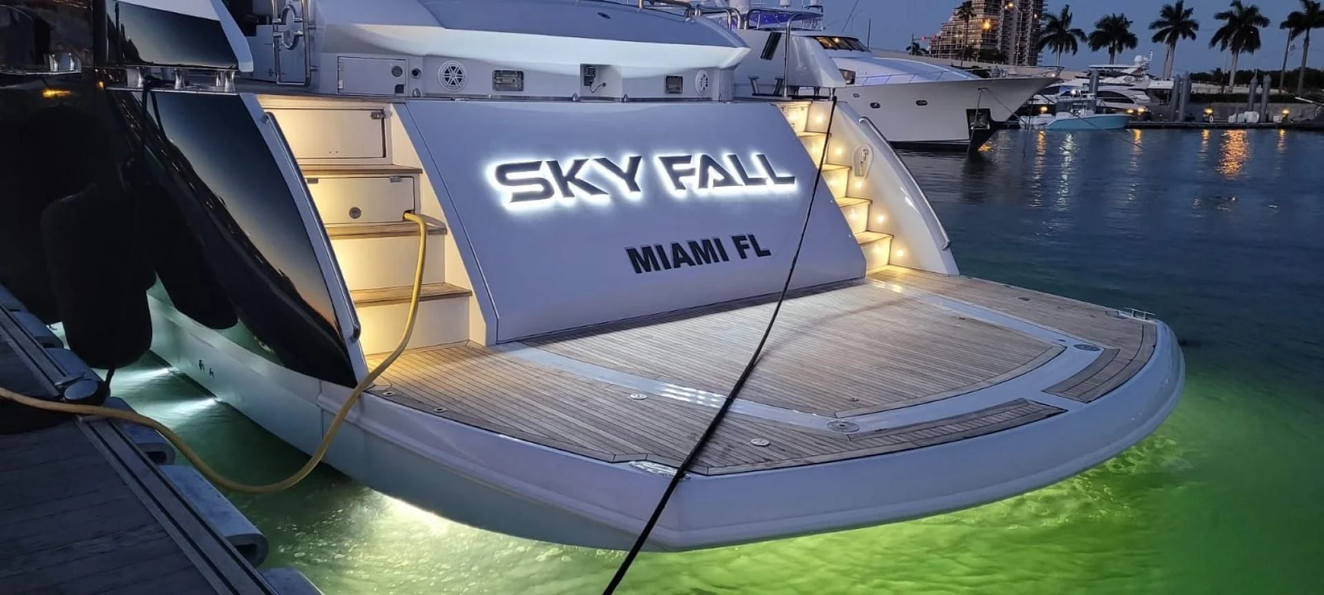 a boat on the water aboard SKY FALL Yacht for Sale