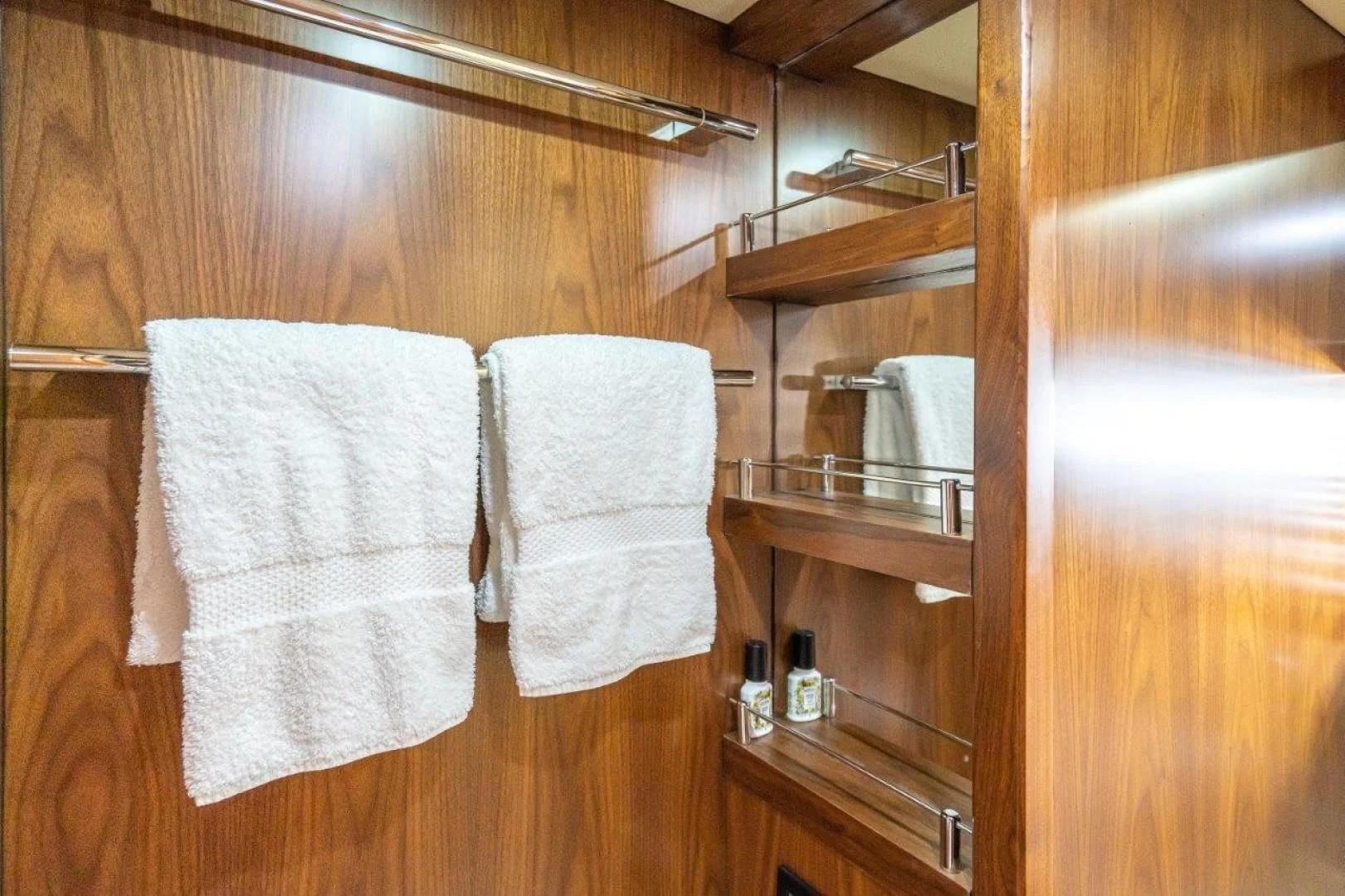 towels on a rack aboard SKY FALL Yacht for Sale