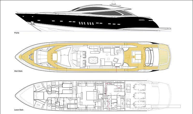 diagram aboard SKY FALL Yacht for Sale