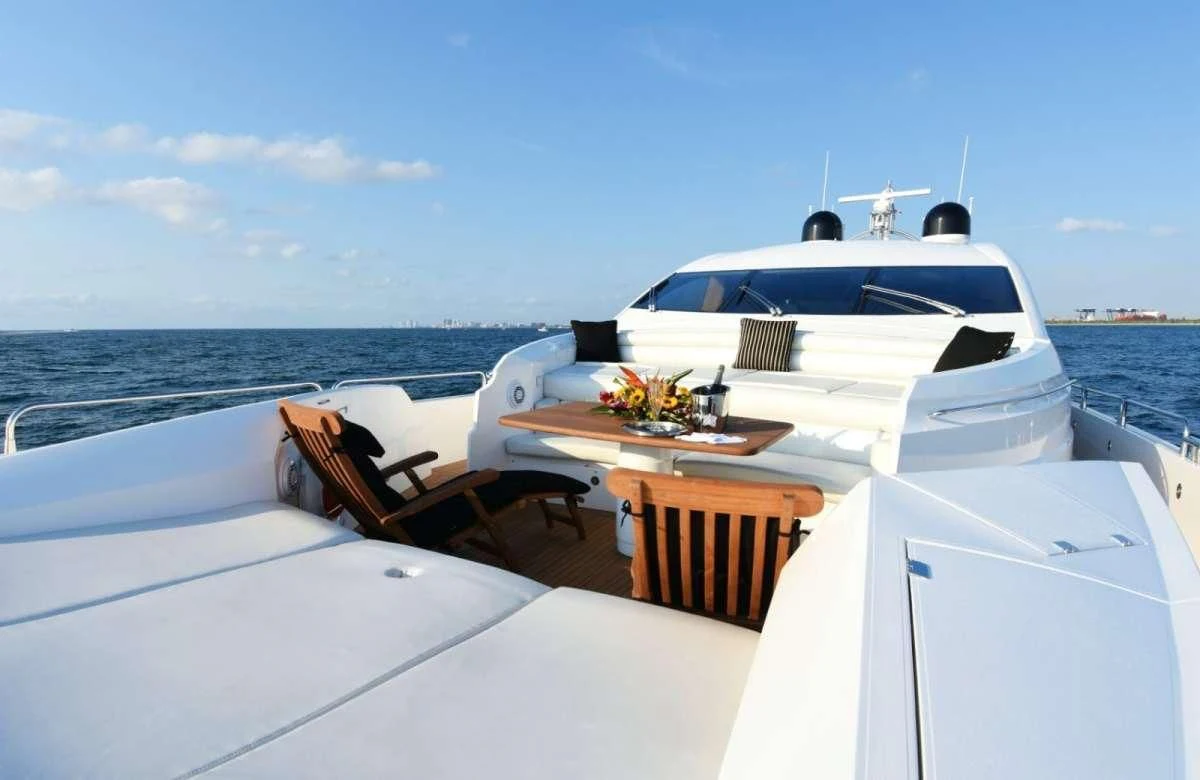 a boat on a boat aboard SKY FALL Yacht for Sale
