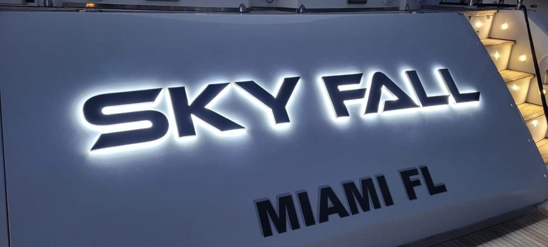 text aboard SKY FALL Yacht for Sale
