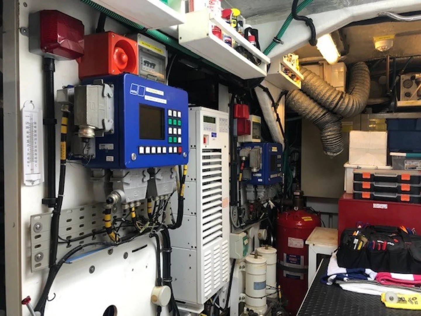 a machine with wires and equipment aboard SKY FALL Yacht for Sale