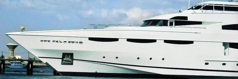 a white yacht in the water aboard OCEAN 1 Yacht for Sale