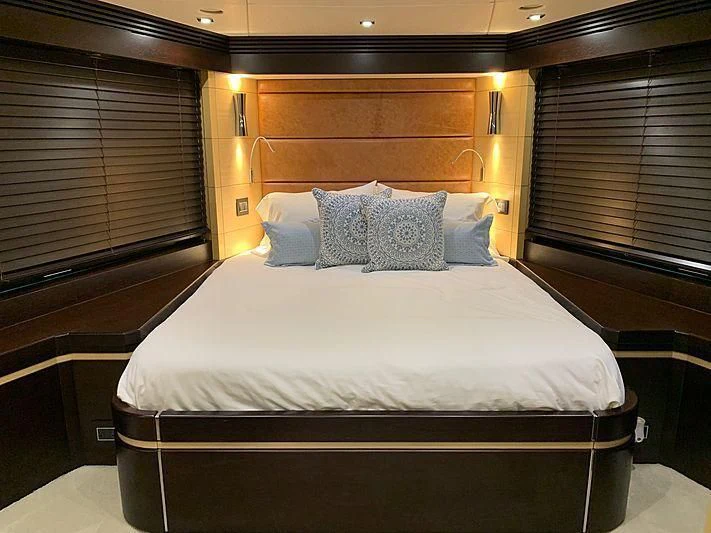 a bed in a cabin aboard WOODEVER Yacht for Sale