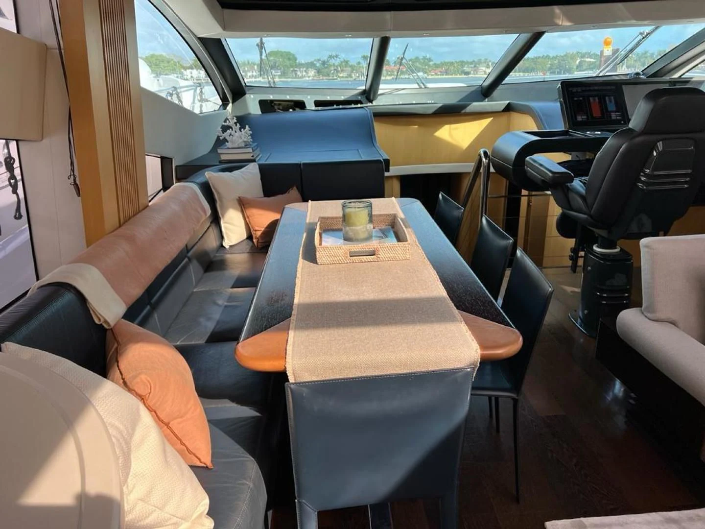 a table in a bus aboard WOODEVER Yacht for Sale