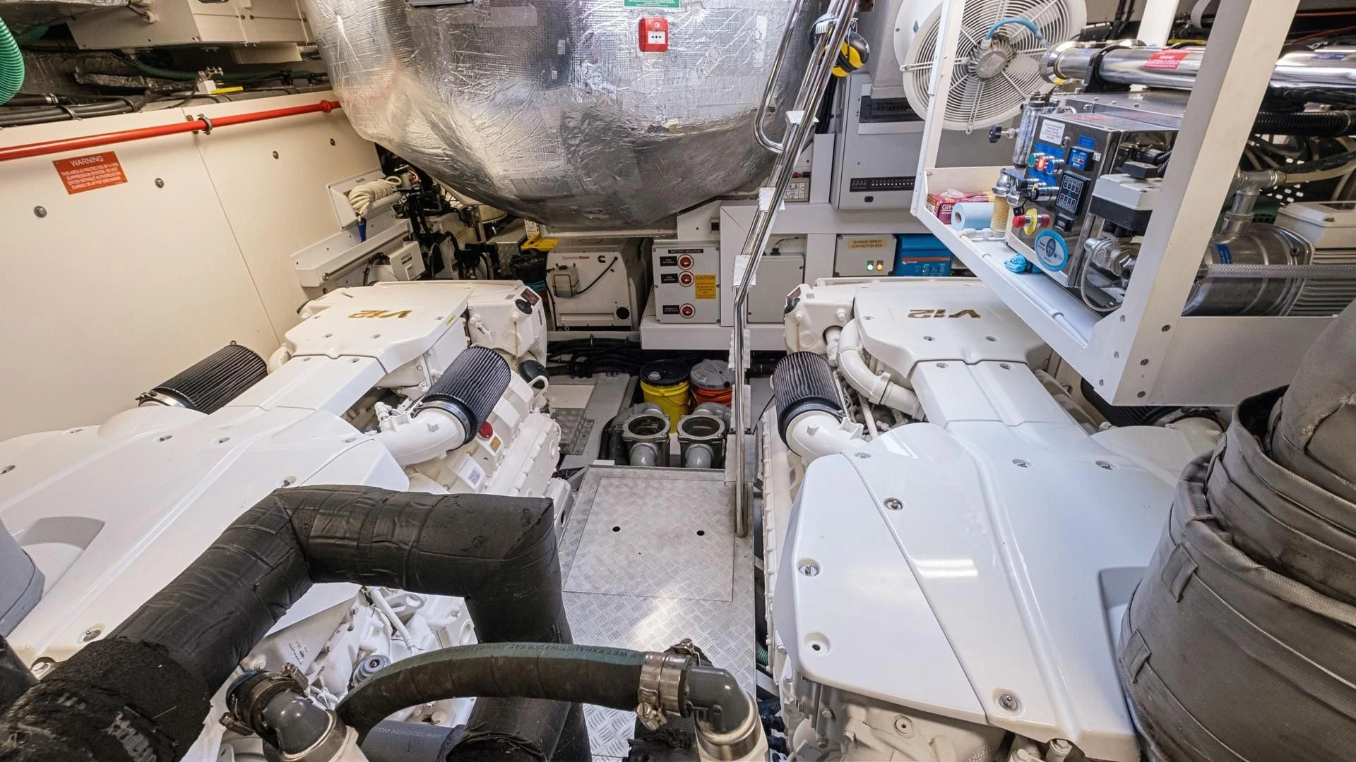 a large machine in a factory aboard WOODEVER Yacht for Sale