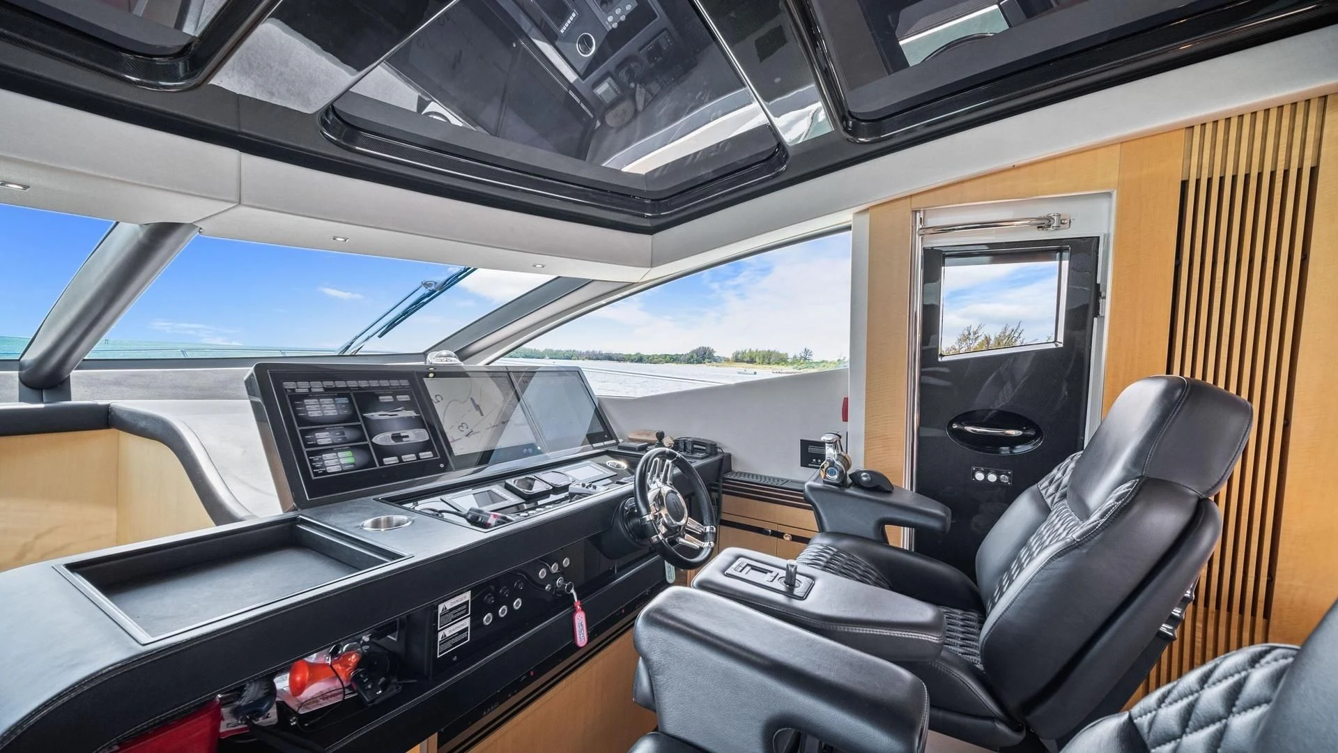 inside of a car aboard WOODEVER Yacht for Sale