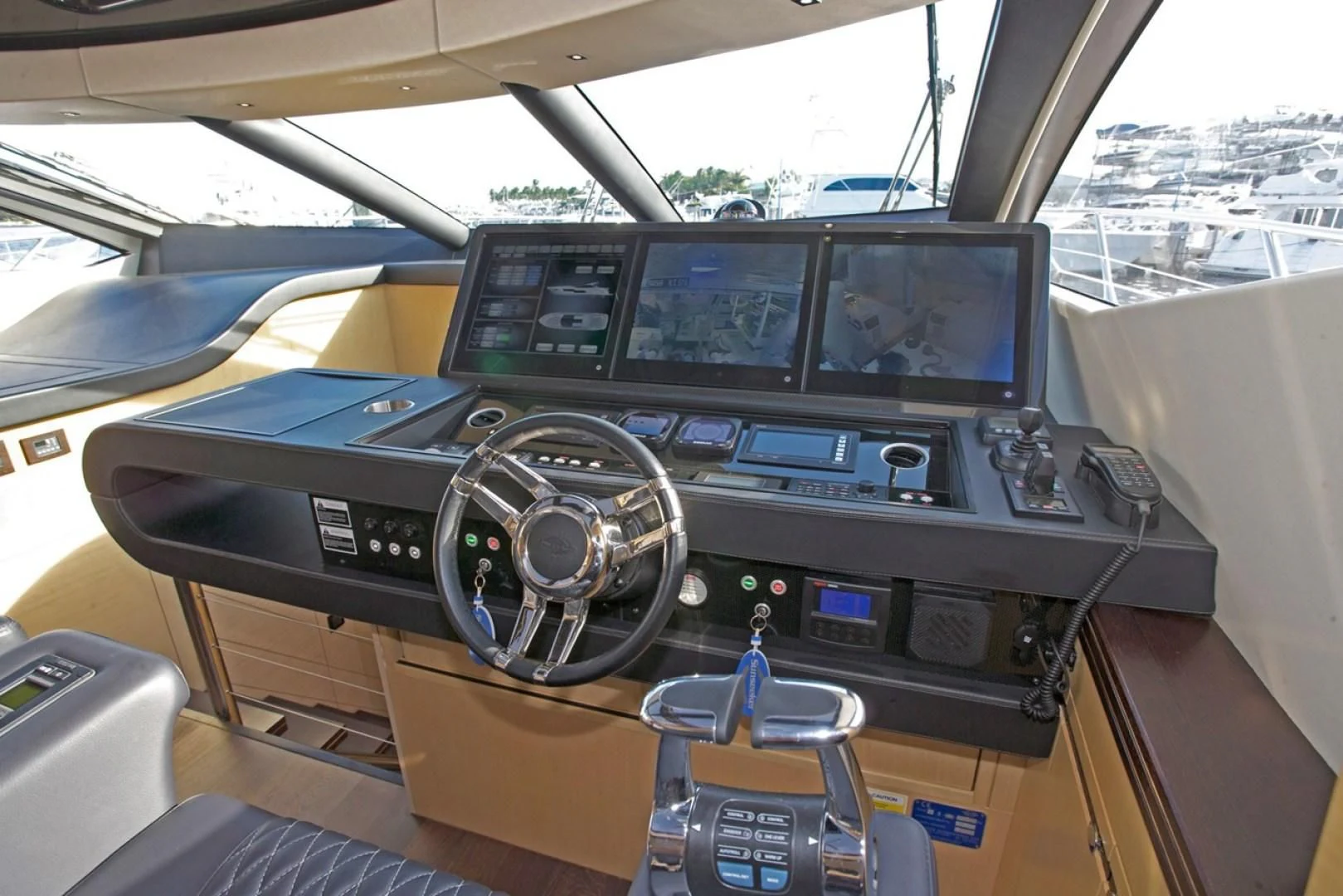 inside of a car aboard WOODEVER Yacht for Sale