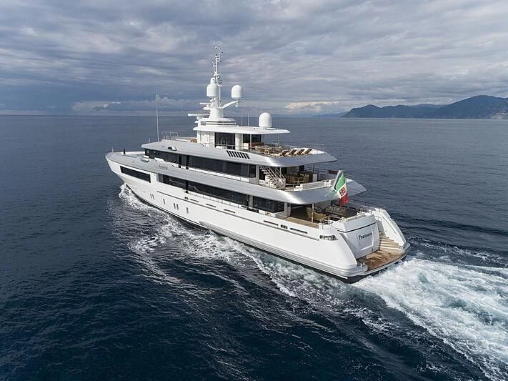 a ship on the water aboard FRAMURA Yacht for Sale