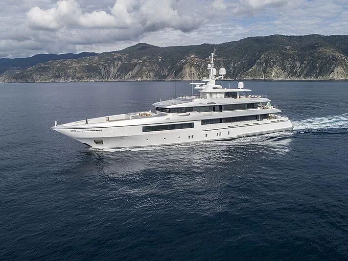 a white yacht in the water aboard FRAMURA Yacht for Sale