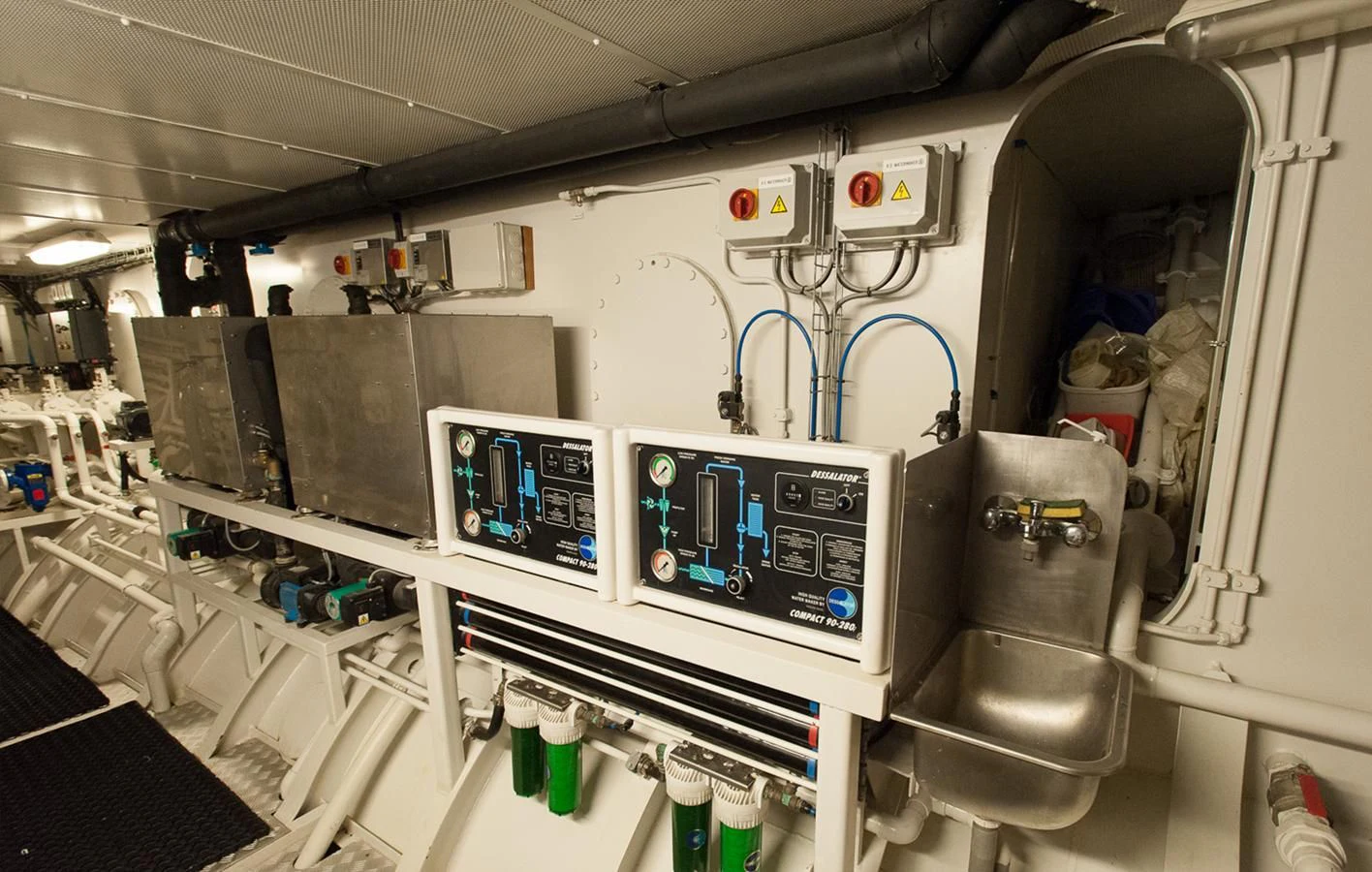 a machine with a screen aboard ATLANTIC Yacht for Charter