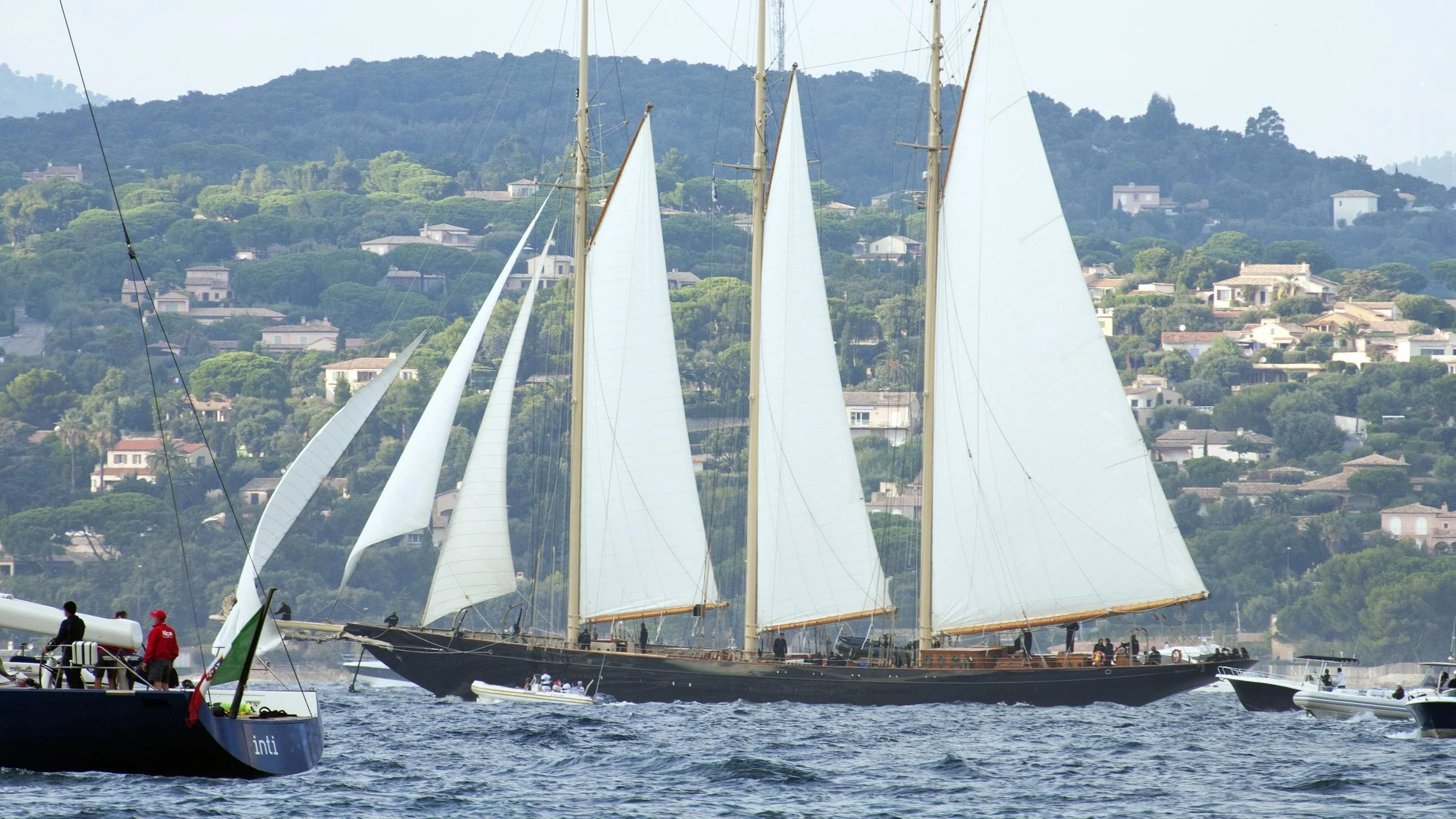 a group of sailboats on the water aboard ATLANTIC Yacht for Charter