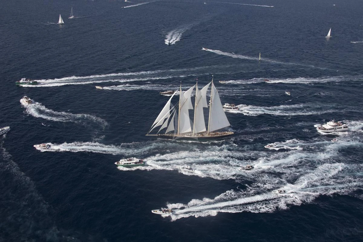 a sailboat in the ocean aboard ATLANTIC Yacht for Charter