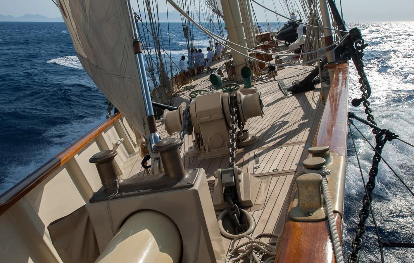a boat on the water aboard ATLANTIC Yacht for Charter