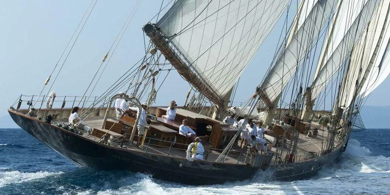 a boat with people on it aboard ATLANTIC Yacht for Charter