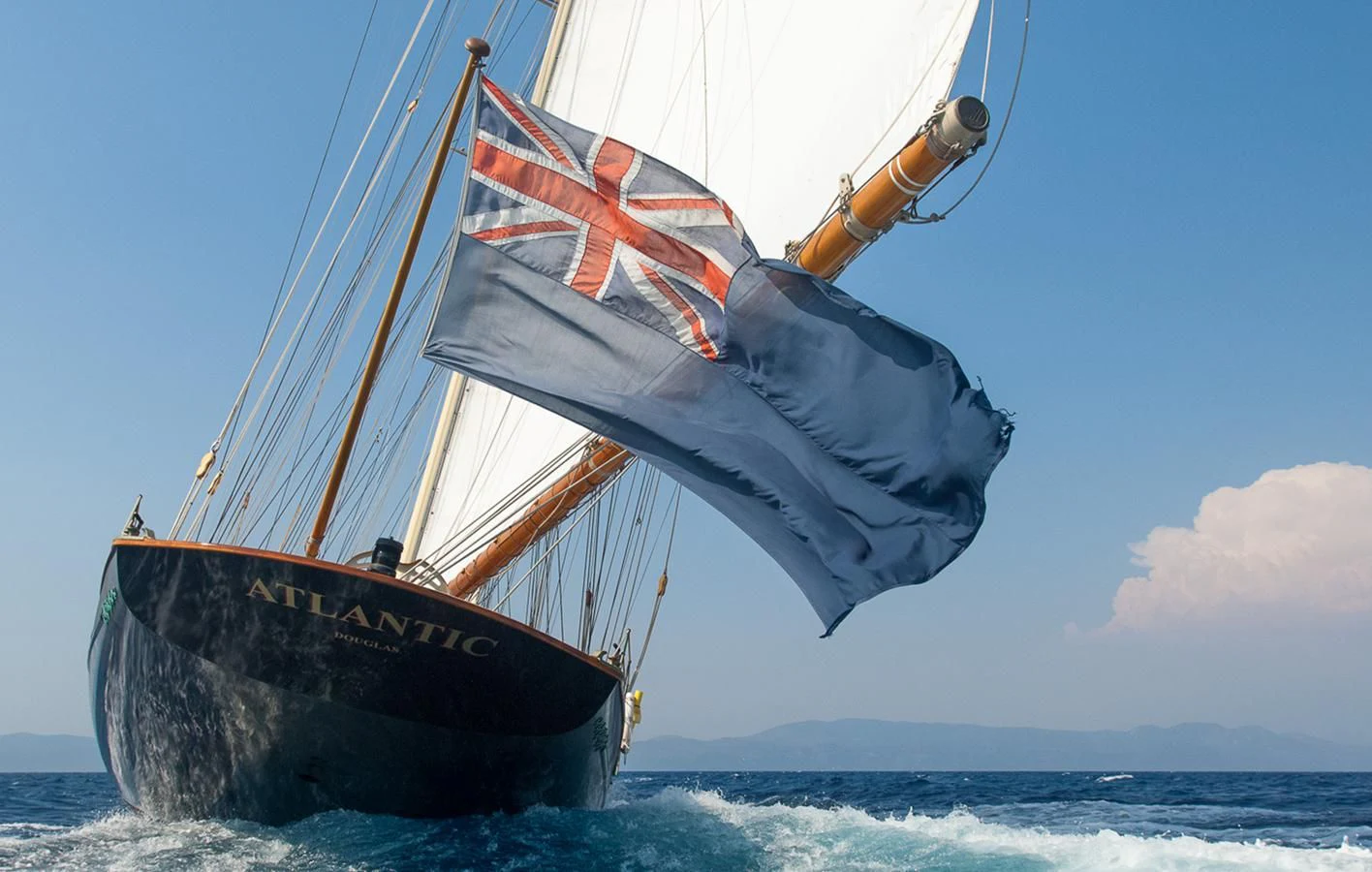 a sailboat on the beach aboard ATLANTIC Yacht for Charter