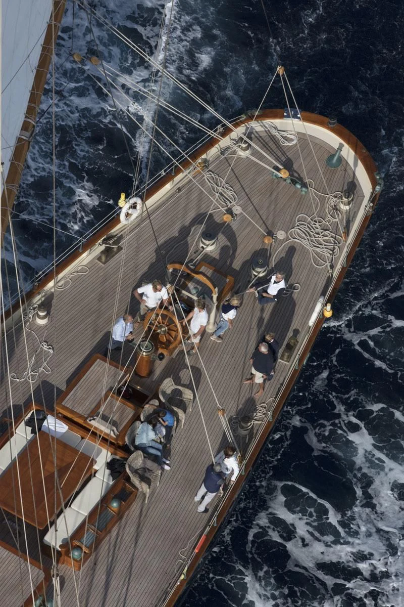 a group of people on a boat aboard ATLANTIC Yacht for Charter