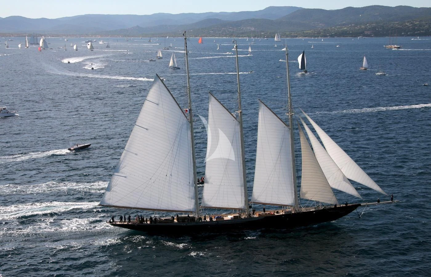 a sailboat on the water aboard ATLANTIC Yacht for Charter