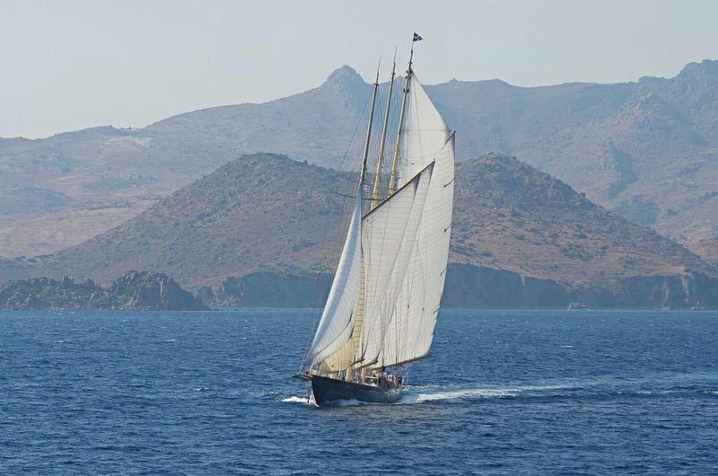 a sailboat on the water aboard ATLANTIC Yacht for Charter