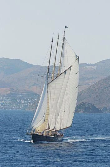 a sailboat on the water aboard ATLANTIC Yacht for Charter