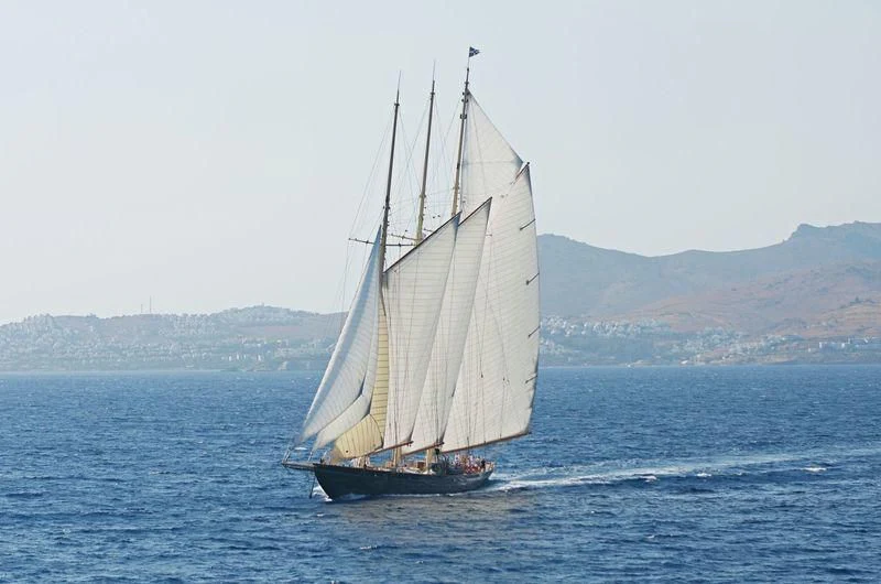 a sailboat on the water aboard ATLANTIC Yacht for Charter