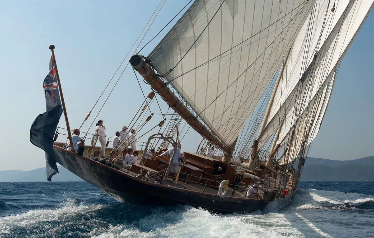 a boat with people on it aboard ATLANTIC Yacht for Charter