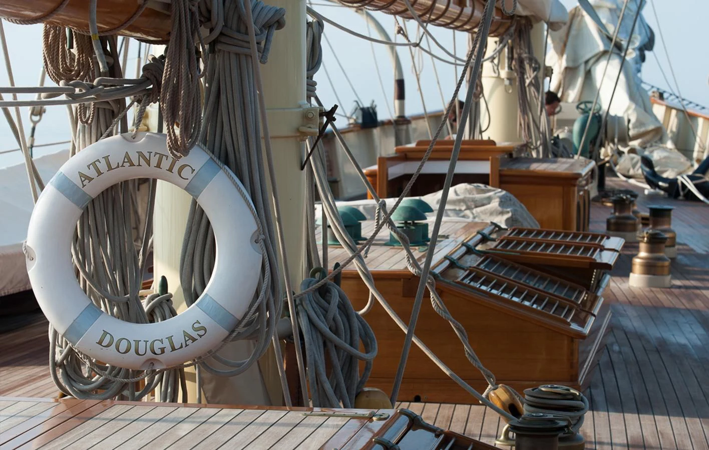 a large white machine aboard ATLANTIC Yacht for Charter